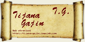Tijana Gajin vizit kartica